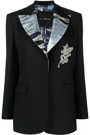 John Richmond Contrasting lapels wool blazer