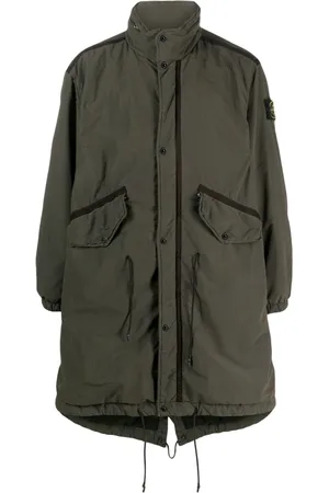 Stone Island David compass-badge long raincoat