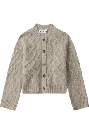 REMAIN Mélange cable-knit cardigan
