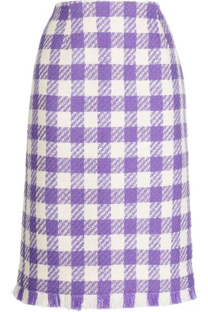 Oscar de la Renta Checked tweed midi skirt
