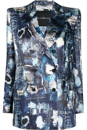 John Richmond Distressed double-breasted blazer