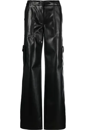 ERMANNO SCERVINO Drawstring-waist faux-leather trousers