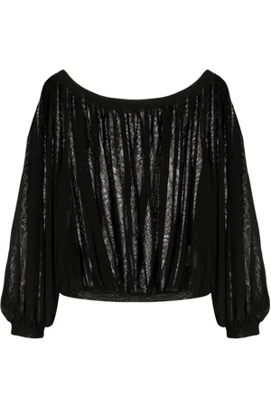 CHANEL 2006 U-neck semi-sheer blouse