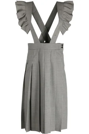 Comme des Garçons Ruffle-detailing check-pattern dress