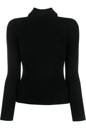 SEMICOUTURE Scoop-back ribbed-knit jumper