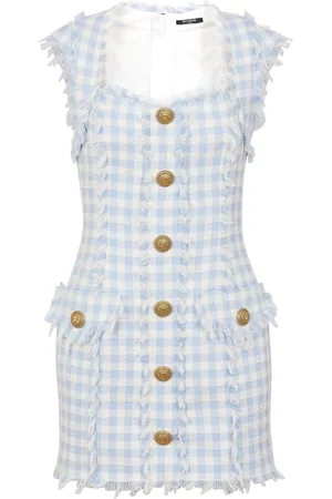 Balmain Gingham tweed minidress