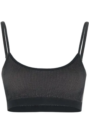 ASOS DESIGN Essie mesh & microfibre longline bra in black