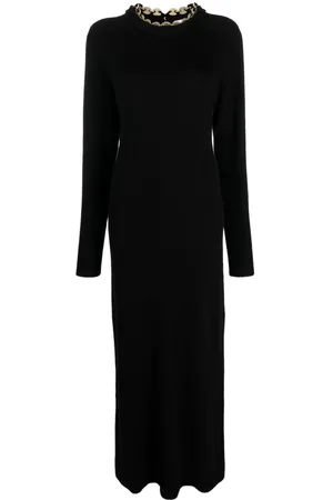 Paco rabanne Knitted long-sleeve long dress