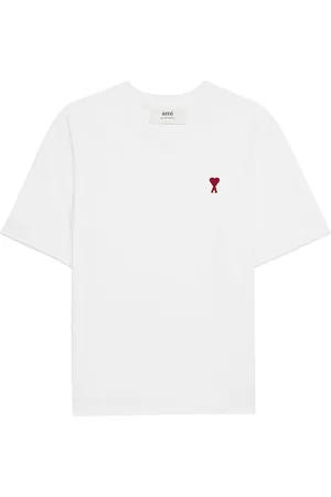 Ami Logo-embroidered organic cotton T-shirt