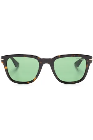 Montblanc Tortoiseshell-effect square-frame sunglasses