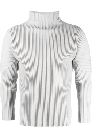 Issey Miyake Plissé-effect mock-neck T-shirt