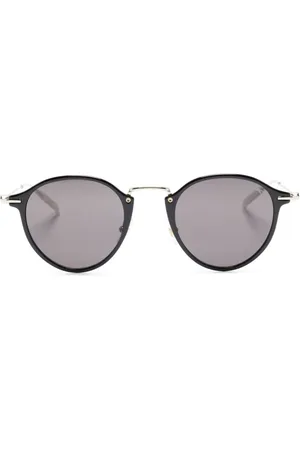 Montblanc Logo-plaque round-frame sunglasses