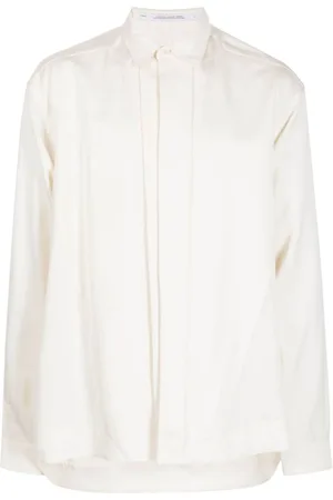 JULIUS Spread-collar wool-blend shirt