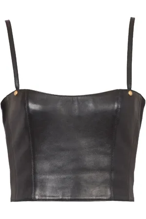 Balmain Leather crop top