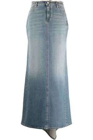 Dorothee Schumacher Frayed-edge long denim skirt