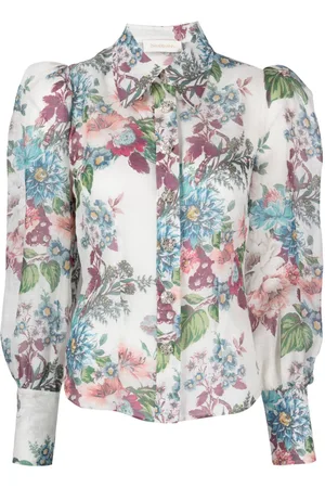ZIMMERMANN Floral-print puff-sleeve shirt
