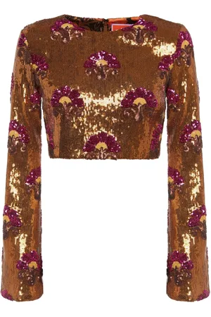 La DoubleJ Holly sequined cropped top