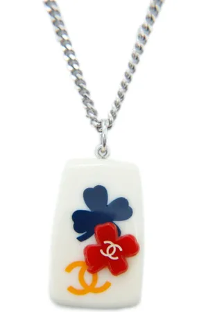 Chanel Resin Clover Pendant Necklace