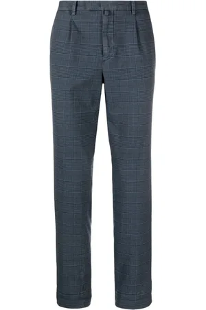 BRIGLIA Check-pattern tapered trousers