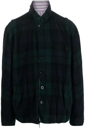 SACAI Checked reversible wool jacket
