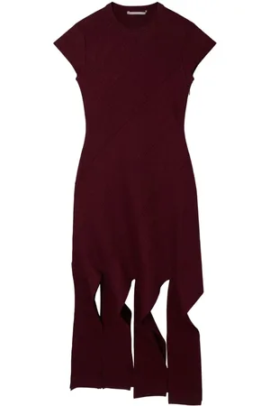 Stella McCartney Lurex ribbed-knit midi dress