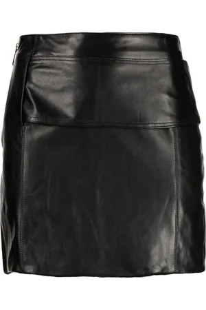 Boyarovskaya Zip-up leather skirt