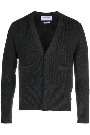 Thom Browne V-neck ribbed-knit cardigan