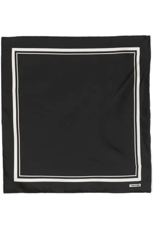 Tom Ford Logo-print striped silk scarf