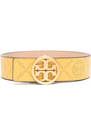 Tory Burch Monogram leather buckle belt