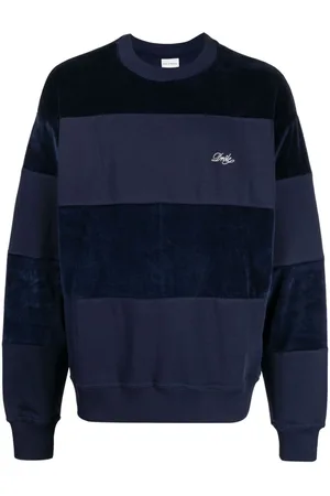 Drôle de Monsieur Logo-embroidered panelled sweatshirt