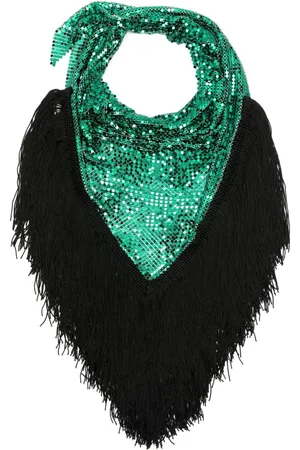 Paco rabanne Chain-link fringed-edge scarf
