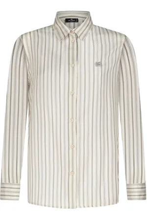 Etro Pegaso-embroidered striped silk shirt