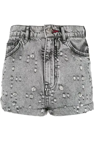 Philipp Plein Studded denim shorts