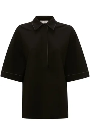 Victoria Beckham Contrast-stitch short-sleeve shirt