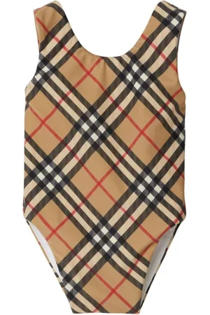 Burberry Vintage Check scoop-neck swimsuit