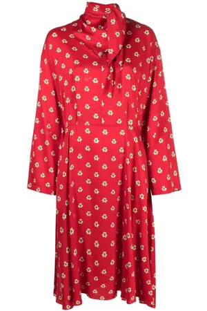 Kenzo Teddy Flower pleated midi dress