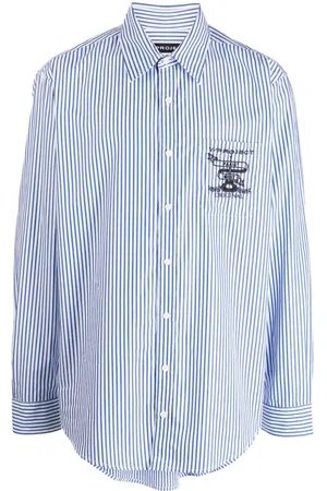Y / PROJECT Logo-embroidered striped cotton shirt