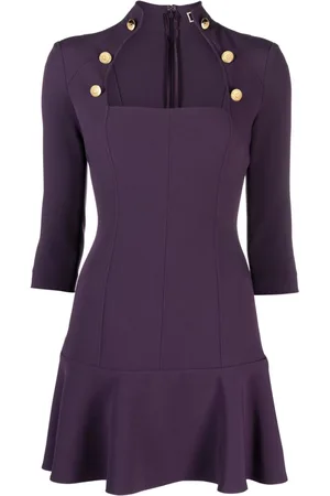 Elisabetta Franchi Horsebit-embellished crepe minidress