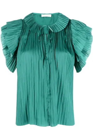 ULLA JOHNSON Elli ruffled pleated top