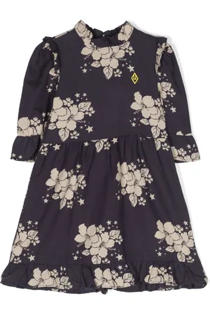 The Animals Observatory Tortoise Kids linen-blend dress