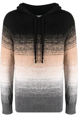 LANEUS Gradient-effect knitted hoodie