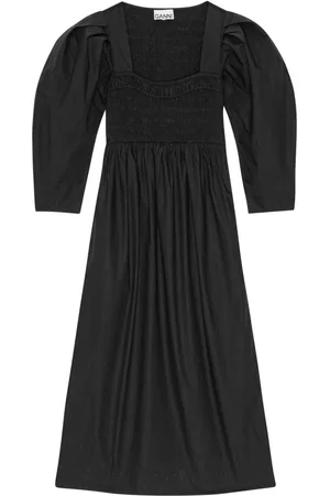 Ganni Poplin organic cotton midi dress
