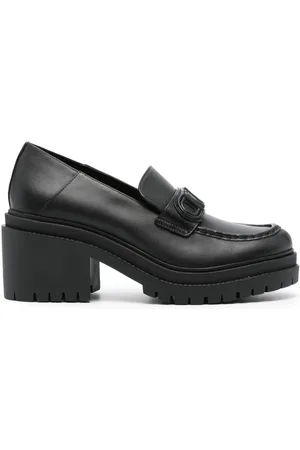 Michael Kors 80mm logo-plaque leather loafers