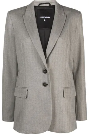 Patrizia Pepe Herringbone-pattern single-breasted blazer