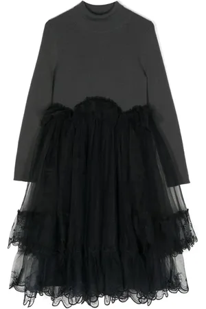 JNBY by JNBY Tulle-panel knitted dress