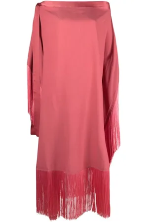 ‎Taller Marmo‎ Neck tie-fastening fringed crepe midi dress