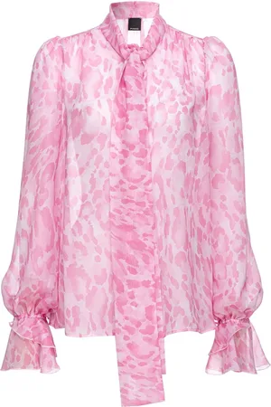 Pinko Abstract-print tie-neck blouse