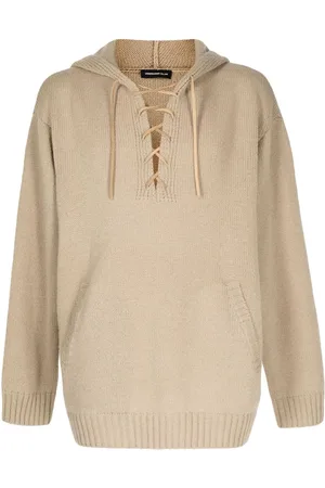 UNDERCOVER Lace-up wool hoodie