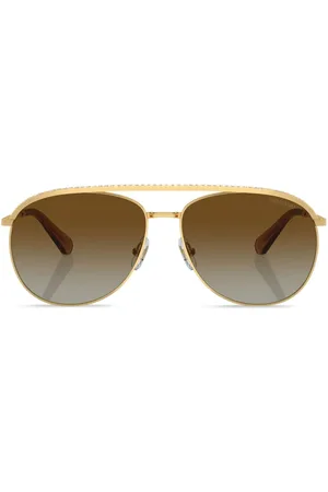 Swarovski Crystal-embellished pilot-frame sunglasses