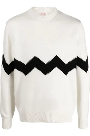 Fursac Zigzag-pattern round-neck jumper